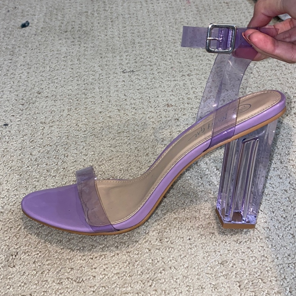 Nasty Gal sheer purple heels